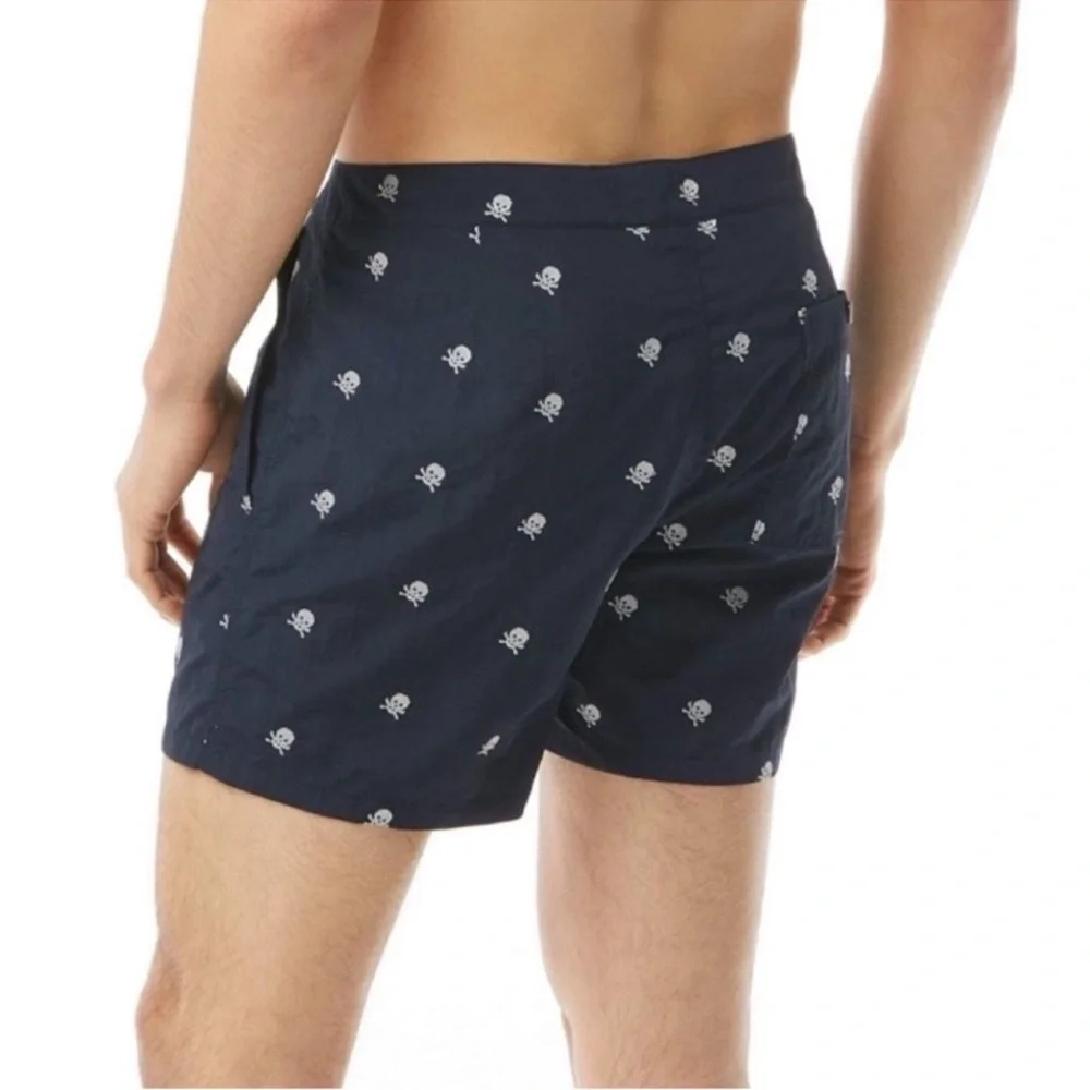 John Varvatos USA Malibu Skull Print black and grey Swim Trunks Shorts
